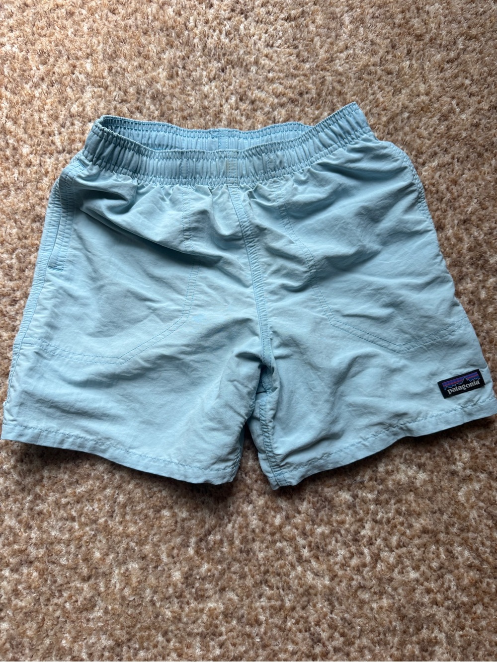 Patagonia Light Blue swim Shorts with liner youth size large